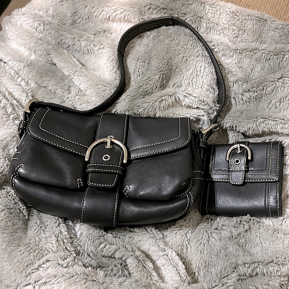 Black Coach Hobo Soho back and wallet